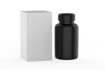 3D rendering Mock up jar with box for Packaging template on white background. 3d illustration