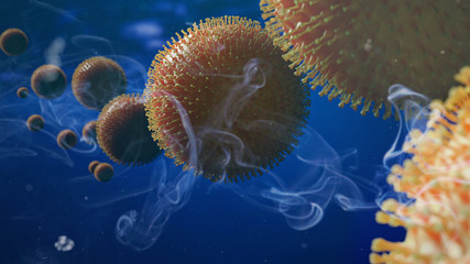 Naklejka premium Covid-19 pandemic, Coronavirus virus that causes respiratory infections