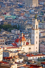 Fototapeta na wymiar Convento & Iglesia del Carmen, Havana - aerial view