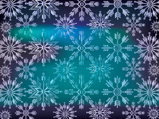 Christmas seamless pattern with snowflakes. Vector holiday texture
