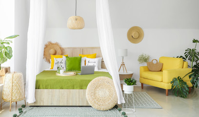 Interior of beautiful modern bedroom © Pixel-Shot