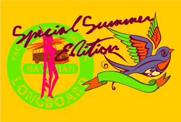 Tattoo birds graphic design vector art