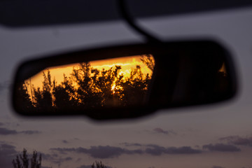 Sunset in the mirror