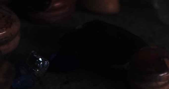 Light reflection on beautiful looking and colorful gemstones.