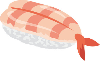 寿司。エビのイメージイラスト