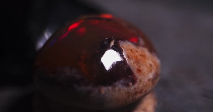 Light reflection on beautiful gemstone resulting in beautiful color changes