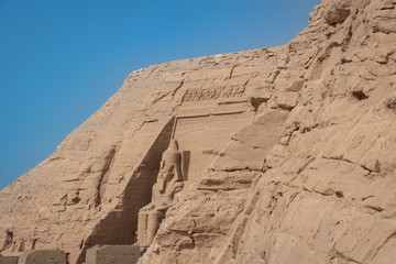 Abu Simbel temple semi hidden view, Egypt