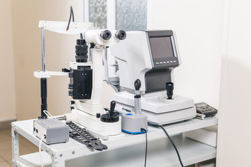 Eye health, eye disease prevention. Medical laboratory. Medicine and health care, Ophthalmology services and equipment.