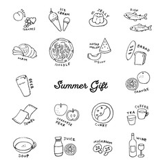 Fototapeta premium 夏 ギフト 線画