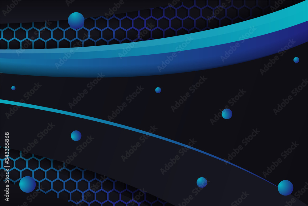 Poster abstract blue hexagons pattern background. technology concept design. the combination of dark blue a