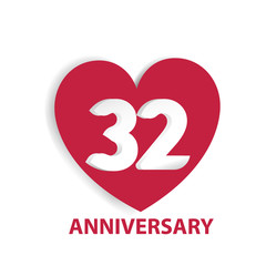 32 Years Anniversary Logo Celebration With Love