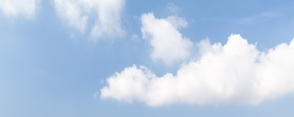 Blue sky with white clouds at daytime, natural panorama