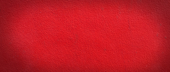 Wide panorama red wall texture for background with copy space for design