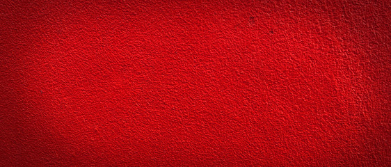 Wide panorama red wall texture for background with copy space for design