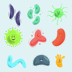 virus hand drawn collection flat design