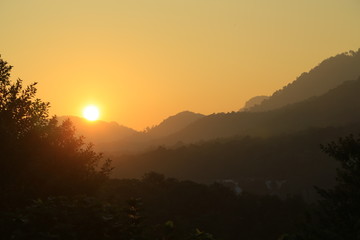 the beautiful nature with sunset 