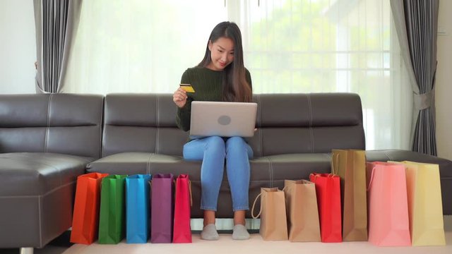 Quarantine online home shopping addiction by a asian lady 