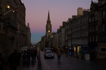 Fototapeta na wymiar Winter in Edinburgh, Short Before Sunse