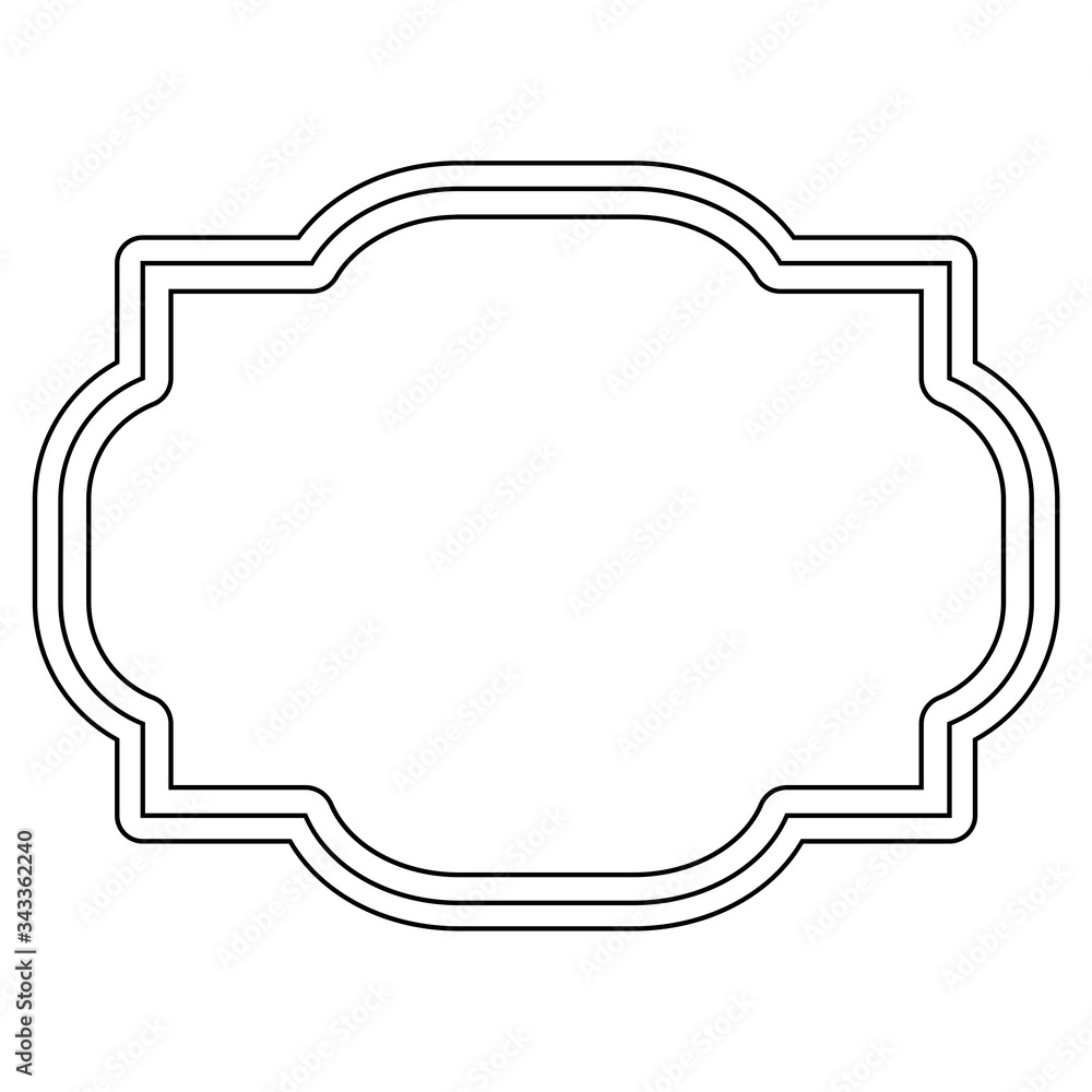 Poster simple line frame border isolated on white background