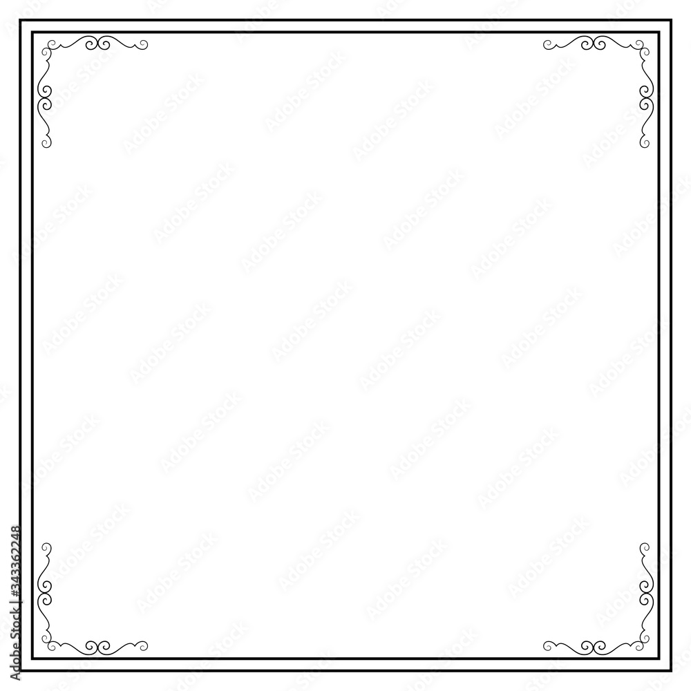 Poster simple line frame border isolated on white background