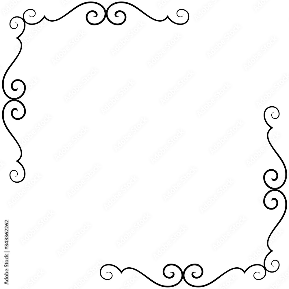 Poster simple line frame border isolated on white background