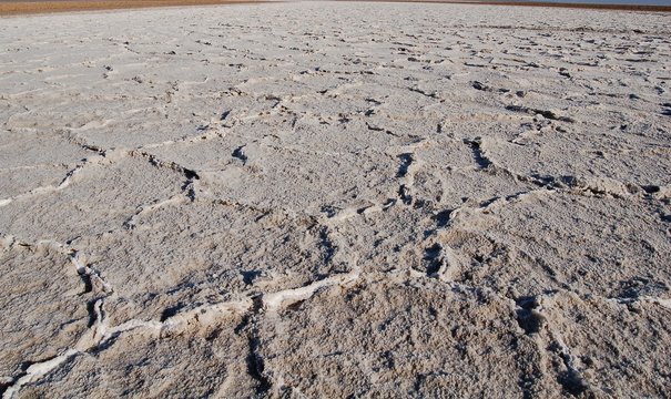 High Angle View Of Arid Landscape In Desert