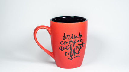 Red ceramic coffee mug
