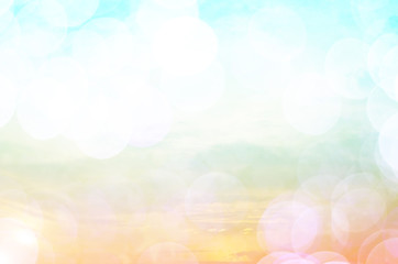 Summer Holiday Concept: Abstract Blurred Light Beach with Autumn Sky Sky Background