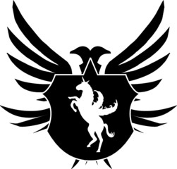 winged horse print embroidery graphic design vector art