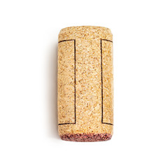 Wine cork isolated on white background macro. Cork stopper. Alcohol concept