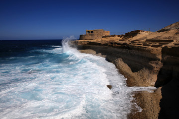 Küstenlandschaft in der Xwejni Bay. Gozo. Malta