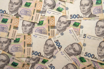 500 Ukrainian hryvnia as solid background. Money concept