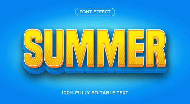 Modern vibrant bold 3d font style effect with blue yellow colors, editable font effect