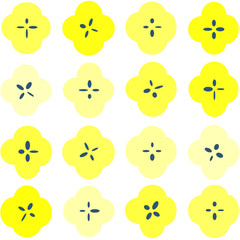 北欧ブランド風の花柄イエロー＊編集できるベクター素材