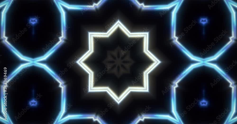 Poster looping kaleidoscope effect with nice detailed structure and glow. diamond effect based on real foot
