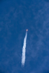 Baikonur, Russia - 10.23.12: Soyuz-TMA rocket high in the sky