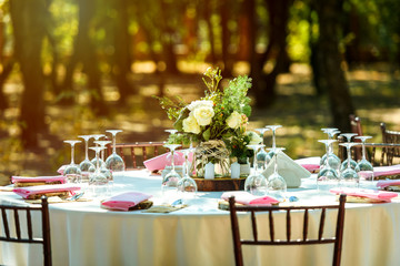 Arrangement for an outdoor forest ceremony