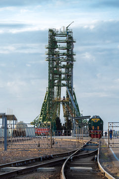 Baikonur, Russia - 10.23.12: Launch pad for rockets, Kazakhstan