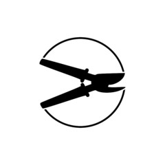 Pruning shears icon isolated on white background