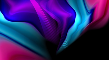 Liquid colors fluid gradients on black background