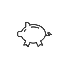 Piggy bank line icon. linear style sign for mobile concept and web design. Moneybox outline vector icon. Symbol, logo illustration. Vector graphics