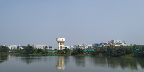 view of the city from the river