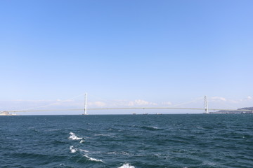 巨大なつり橋の全貌