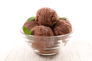 bowl of chocolate ice cream