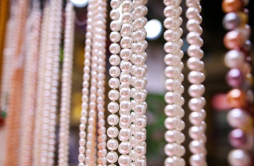 Pearl beads on a counter