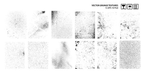Dirty Grunge Textures Vector Set - obrazy, fototapety, plakaty