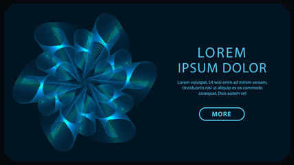 Modern abstract Vintage Card with damask background, luxury blue design for web. Blue ornament of flower in the style of painting. Vector illustration