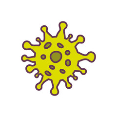 virion of coronavirus on white background