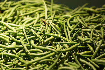 Fresh green beans at the market