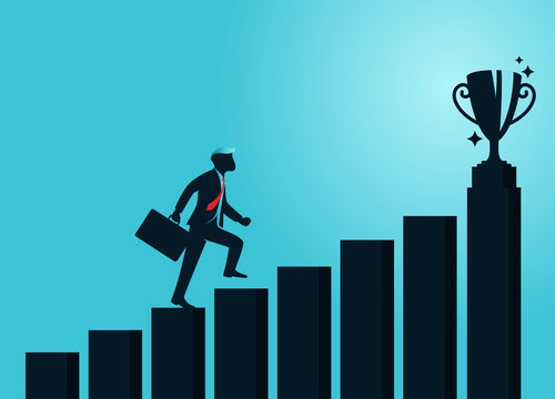 vector illustration business concept reaching the succes